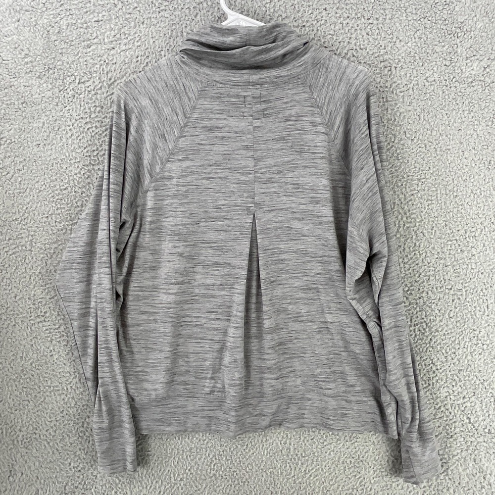 PrAna Sweater Pullover Womens L Gray Cowl Neck Raglan Sleeve Lightweight Stretch - Picture 4 of 7